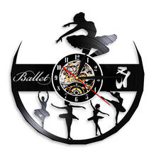 Ballet Dancers Dancing Silhouette Shadow Wall Clock Modern Design 12" Vinyl Record Wall Clock Handmade Best Gifts For Ballerina 2024 - buy cheap