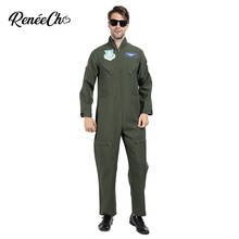 Reneecho Men Top Gun Flight Suit Costume  Halloween Costume For Adult Plus Size Flightsuit 2024 - buy cheap