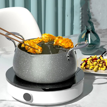 Fritadeira tempura panela de óleo pequena doméstica mini grossa antiaderente pequena fritadeira sem fumaça gás panela de fritar wok 2024 - compre barato