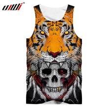 UJWI-Camiseta sin mangas con estampado 3D de calavera para hombre, chaleco informal con estampado de Tigre, ropa de calle sin mangas, 5XL, envío directo 2024 - compra barato