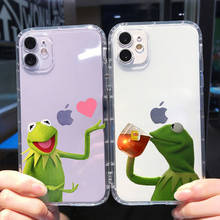 Funny kermit The Frog Memes Cute Phone Case For iPhone 12 Pro 11 pro MAX XR 6s 8 7 Plus X XS TPU Soft Case for iphone 13 pro max 2024 - buy cheap