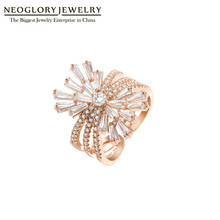 Neoglory Classic Free Size Cubic Zircon Fashion Wedding Rings For Women Golden White Bowknot gorgeous Rings Anniversary Gifts 2024 - buy cheap