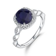 Ювелирное кольцо с голубым сапфиром, ювелирное изделие в Подарок на годовщину свадьбы, серебряное кольцо с волнами океана, 2,57ct 2024 - купить недорого