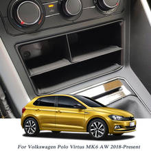 Capa automotiva de estilo, para volkswagen polo virtual mk6 aw 2009-presente, console central de armazenamento, tampa interior da porta traseira dianteira do carro 2024 - compre barato