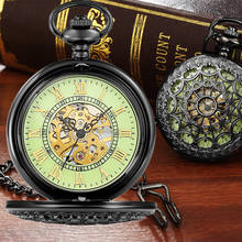 Luminous Dial Steampunk Skeleton Mechanical Pocket Watch Men Antique Luxury Brand Necklace Pocket & Fob Watches Chain Male Clock 2024 - buy cheap