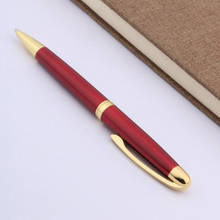 Escritório vermelho esferográfica caneta com guarnição dourada de metal luxo estudante caneta papelaria escritório material escolar presente escrita 2024 - compre barato