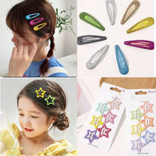 6/10pcs/set Cute Colorful Star Hairclips For Girls Simple BB barrette Kawaii Toddler Hair Clips Kids Hairpin Women Accessories 2024 - buy cheap