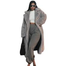 Plus Size Winter High Quality Faux Rabbit Fur Coat Women Luxury Long Fur Coat Loose Lapel OverCoat Thick Warm Female Plush Coats 2022 - buy cheap
