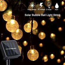 Lámpara Solar de 30 LED, bola de cristal, guirnalda de luces LED, Flash impermeable para jardín al aire libre, decoración de boda y Navidad 2024 - compra barato