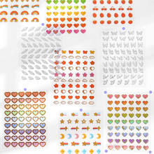 3 Sheets/pack Colorful Heart Fruit Moon Rainbow Sticker Self Adhesive Shiny Stickers For Arts Craft Greeting Cards Scrapbooking 2024 - buy cheap