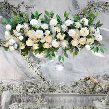 Свадебная АРКА, ряд цветов, украшение для вечерние, Шелковый цветок, роза, пион, украшение стола, искусственный цветок, шар, настольная дорожка 2024 - купить недорого
