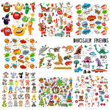 Iron on Cute Animal Dinosaur Patches for Kids Clothes DIY T-shirt Applique Heat Transfer Vinyl Patch Santa Claus Stickers D 2024 - buy cheap