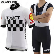 Summer men road cycling jersey set short sleeve white bicycle racing clothing GEL Breathable Pad black bib shorts 2024 - buy cheap