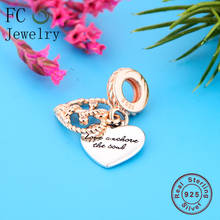 FC Jewelry Fit Original Brand Charms Bracelet 925 Silver Rose Gold Rope Made Heart Soul Not Wandering Bead For Women Berloque 2024 - buy cheap