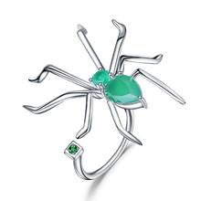 Женские кольца gemb's BALLET, натуральный зеленый агат, натуральный камень, из серебра 925 пробы, для вечеринок 2024 - купить недорого
