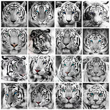 5D DIY Square/Round Diamond Painting Tiger Cross Stitch Mosaic Diamond Embroidery Black and White Animals Rhinestone Crafts Kit 2024 - buy cheap