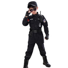 Disfraz de policía para niños, uniforme de ejército de manga larga, para fiestas de Carnaval, Halloween 2024 - compra barato