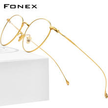 FONEX puro titanio gafas hombres Vintage gafas redondas miopía optica prescripción marca Marco de anteojos de diseñador mujeres 8508 2024 - compra barato