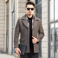 New Winter Wool Coat Men Leisure Sections Woolen Coats Men's Pure Color Casual Fashion Jackets / Casual Men Overcoat M-4XL 2024 - buy cheap