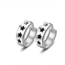 Everoyal Charm Lady Black Star Hoop Earrings Jewelry Female Fashion 925 Sterling Silver Earrings For Women Accessories Hot 2024 - buy cheap