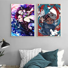 Wall Art Anime Demon Slayer Kimetsu no Yaiba Cool Cartoon Poster Prints Canvas Painting Pictures for Living Room Bedroom 2024 - buy cheap