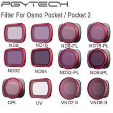 PGYTECH Osmo Pocket 2 Lens Filter Set UV VND Adjustable CPL ND/PL Filters ND16 ND32 ND4-PL ND8-PL for DJI Osmo Pocket/Pocket 2 2024 - buy cheap