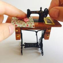 Retro Vintage Sewing Machine Dollhouse Miniature 1:12 Scale Fairy Doll Home Life Scene For Kid Children Holidays Gift 2024 - buy cheap
