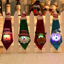 1 шт., Рождественский галстук с блестками, Санта-Клаус, снеговик, олень, медведь, Рождественское украшение для дома, Рождественские декоративные детские игрушки, украшения 2024 - купить недорого
