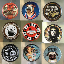 Beer Bottle Cap Signs Wifi No Smoking Warning Sign Retro Round Plate Plaque Metal Tin Sign Bar Cafe Garage Craft Wall Decoration 2024 - buy cheap