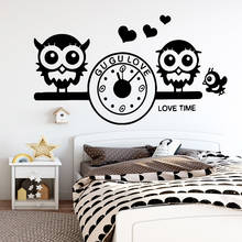 Pegatinas de pared de reloj de búho, decoración de arte Interior moderno para habitaciones de niños, póster Mural de decoración del hogar Diy, envío directo 2024 - compra barato