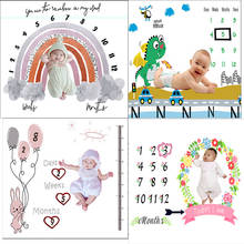 Mantas de fondo mensual para bebé recién nacido, accesorios de foto infantil, telón de fondo, calendario, accesorios de imagen para niño y niña 2024 - compra barato