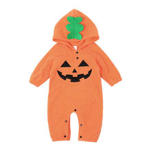 Unisex Halloween Clothes Baby Romper Fleece Baby Boy Clothes Hooded Pumpkin Baby Girl Clothes One-Piece Autumn Winter 2024 - buy cheap