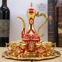 Juego de vino ruso de 8 piezas, copa para vino blanco, dispensador de olla de metal europeo creativo, decoración de alta gama, oro y plata 2024 - compra barato