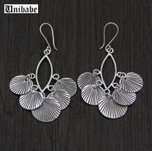 Ethnic Handmade Sterling Silver 925 Dangle Drop Earrings Retro Floral Leaves Earrings 2024 - buy cheap