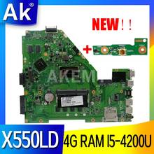 Akmey x550ld placa-mãe do portátil com I5-4200U 4gb-ram gt820m para For Asus x550ld a550l y581l w518l x550ln teste original mainboard 2024 - compre barato