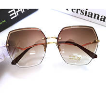 New Oversized Brown Sunglasses 2021 Fashion Square Shades For Women Big Frame Vintage Retro Gradient Sunglasses Female lunette 2024 - buy cheap
