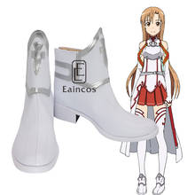 Cosplay anime sword art online asuna yuuki, botas curtas brancas personalizadas para meninas 2024 - compre barato