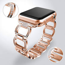 D Luxury Metal Diamond Bracelet For Apple Watch Band 45mm 44mm 42mm 38mm 40mm 41mm iwatch 7 SE 6 5 4 3 2 1 Stainless Steel Strap 2024 - buy cheap