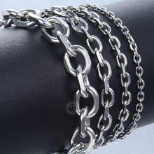 3/4/6/10mm Stainless Steel Bracelet For Women Men Boy  Silver Color Rolo Cable Link Chain Bracelet Jewelry LKBB14 2024 - buy cheap