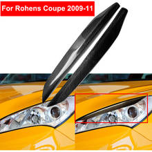 2PCS Car Styling Real Carbon Fiber Headlight Eyebrow Eyelids For Hyundai Rohens Coupe Cover Sticker 2009-2011 Accessory Parts 2024 - buy cheap