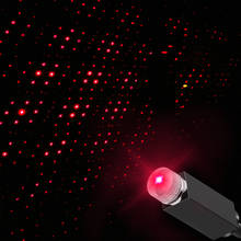 Автомобильная крыша звезда свет Интерьер Мини светодиодный Звездный лазер атмосфера окружающего света проектор USB красный авто украшение ночь галактика лампа 2024 - купить недорого