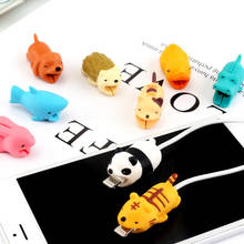 Cute Cable Accessory Cable Animal Bites Cartoon USB Charger Data Cable Cord Protector For iphone 8 7 6 USB cable protection 2024 - buy cheap