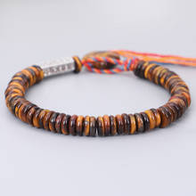 Pulseira budista tibetana om mani padme pendurada, bracelete com pedras preciosas, miçangas de olho de tigre, presente para mulheres, joia da sorte artesanal 2024 - compre barato