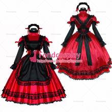 fondcosplay adult sexy cross dressing sissy maid short Sexy Dress Red Satin Lockable Uniform Cosplay Costume Custom-made[G529] 2024 - buy cheap