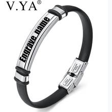 V.YA Laser Engrave Name Fashion Name Classical Bracelets For Men And Boys Smooth Leather Bracelet As Chinese Specials Gifts 2024 - buy cheap