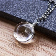 Women Dandelion Transparent Glass Ball Necklace Alloy Real Flower Pendant Necklace Stainless Steel Sweater Chain Accessories 2024 - buy cheap