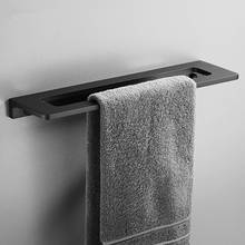 Aluminum Bathroom Towel Holder Towel Ring Hanger Storage Shelf Towel Rack Rail Bathroom Accessories Towel Rack Wall Mount Black 2024 - buy cheap