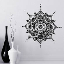 Mandala Decals Mehndi Vinyl Sticker Bedroom Wall Decal Lotus Flower Boho Indian Decor Yoga Buddha Stickers Waterproof E718 2024 - buy cheap