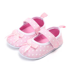 Infant Baby Girls Shoes with Cute Bows Toddler Pink Dots Princess Shoes 0-18 Months Hook-and-Loop Newborn Footwear 2024 - buy cheap