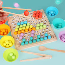 Kids Montessori Wooden Toys Hands Brain Training Clip Beads Chopsticks Beads Toys Early Educational Puzzle Board Math Game Toys 2024 - buy cheap